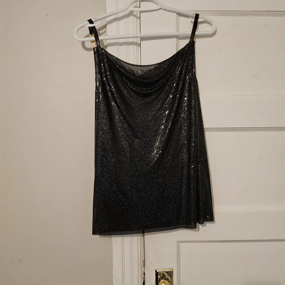 Versace Black Metallic Mesh Dress - Picture 7 of 7